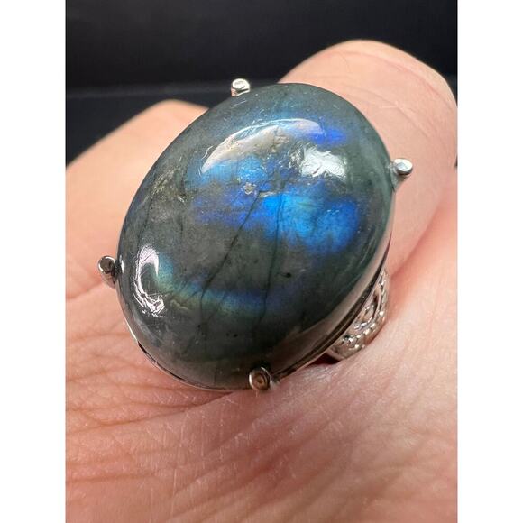 NEW Labradorite stainless steel ring size 7 - Picture 4 of 16